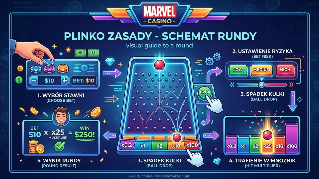 plinko zasady - schemat rundy